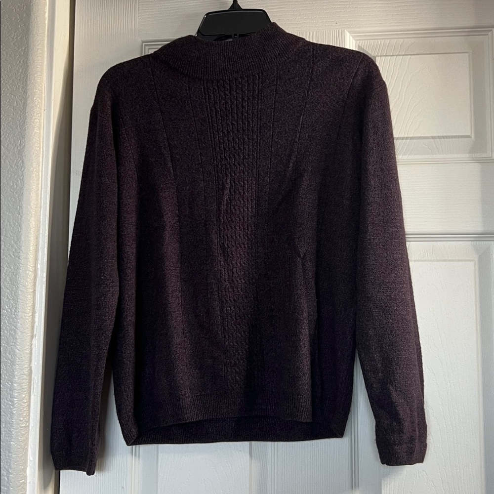 Casual Corner Dark Purple Mock Turtleneck Sweater